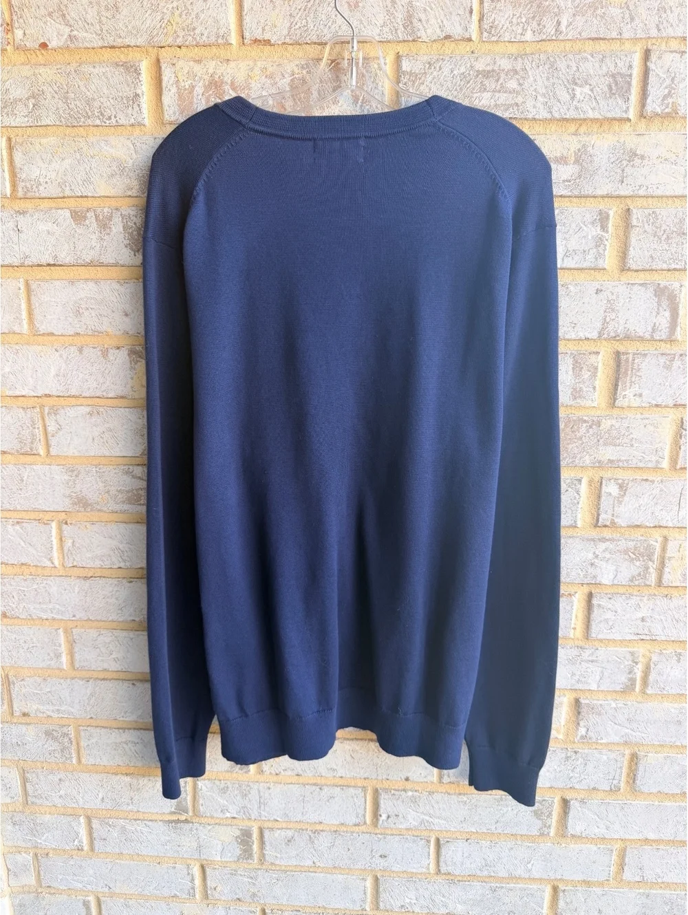 Lands’ End NWT Long Sleeve V-Neck Button Up Navy Blue Cardigan Sweater Size XL